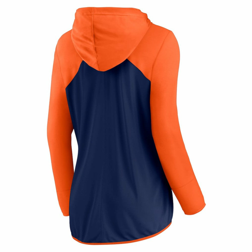 Navy/Orange Houston Astros Fanatics Women's Script Sleeve Full-Zip Hoodie