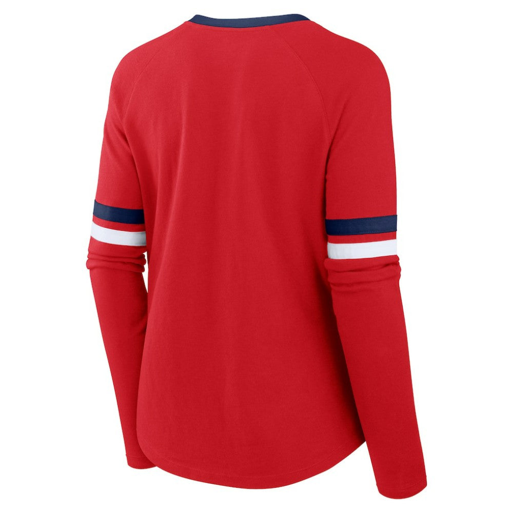 Red St. Louis Cardinals Fanatics Women's Won & Done Raglan Lace-Up Long Sleeve T-Shirt