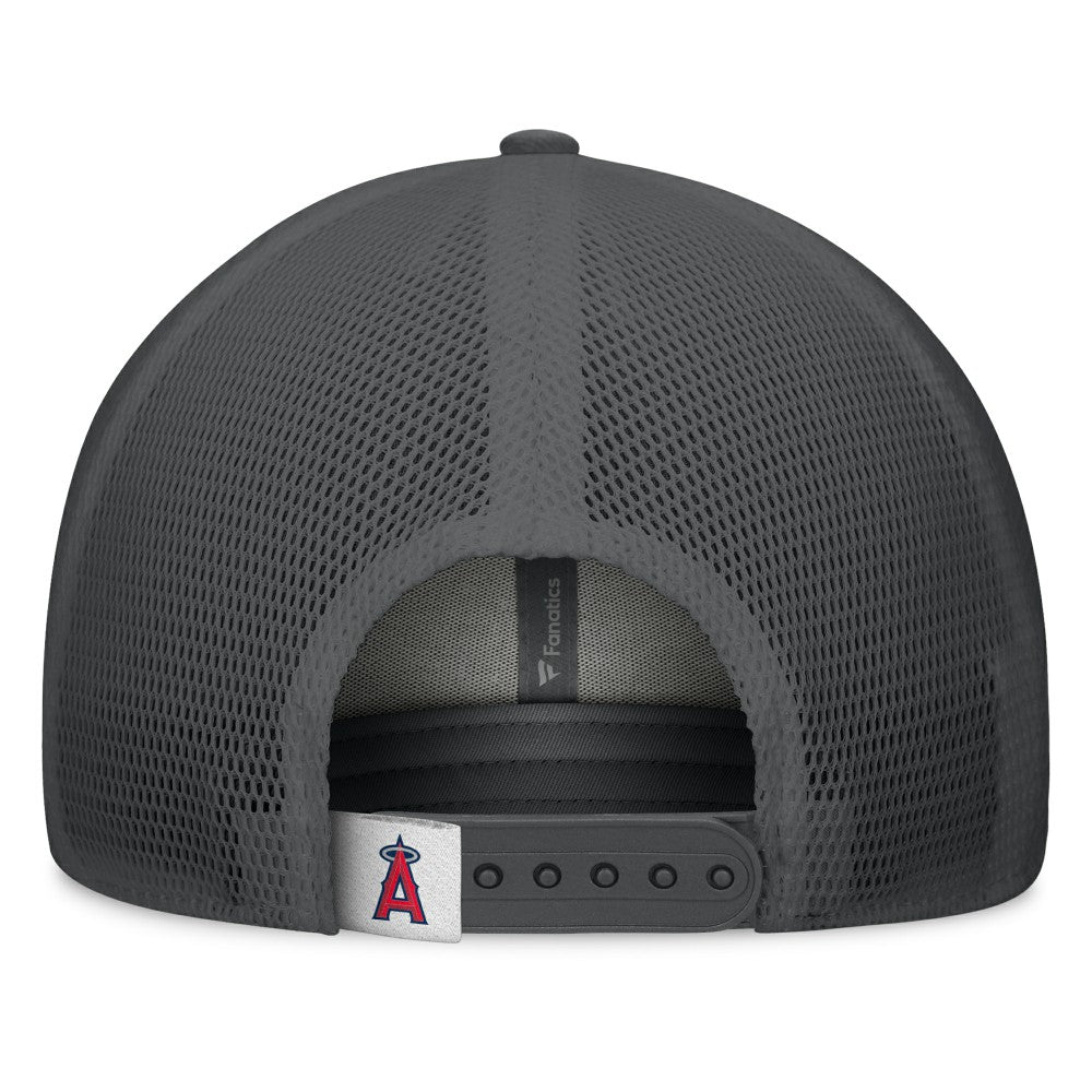 Gray/Graphite Los Angeles Angels Fanatics A-Frame Trucker Adjustable Hat