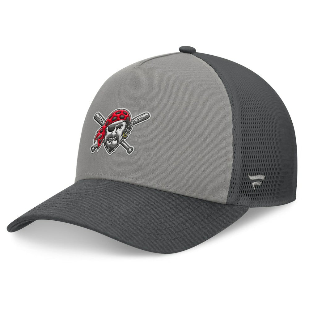 Gray/Graphite Pittsburgh Pirates Fanatics A-Frame Trucker Adjustable Hat