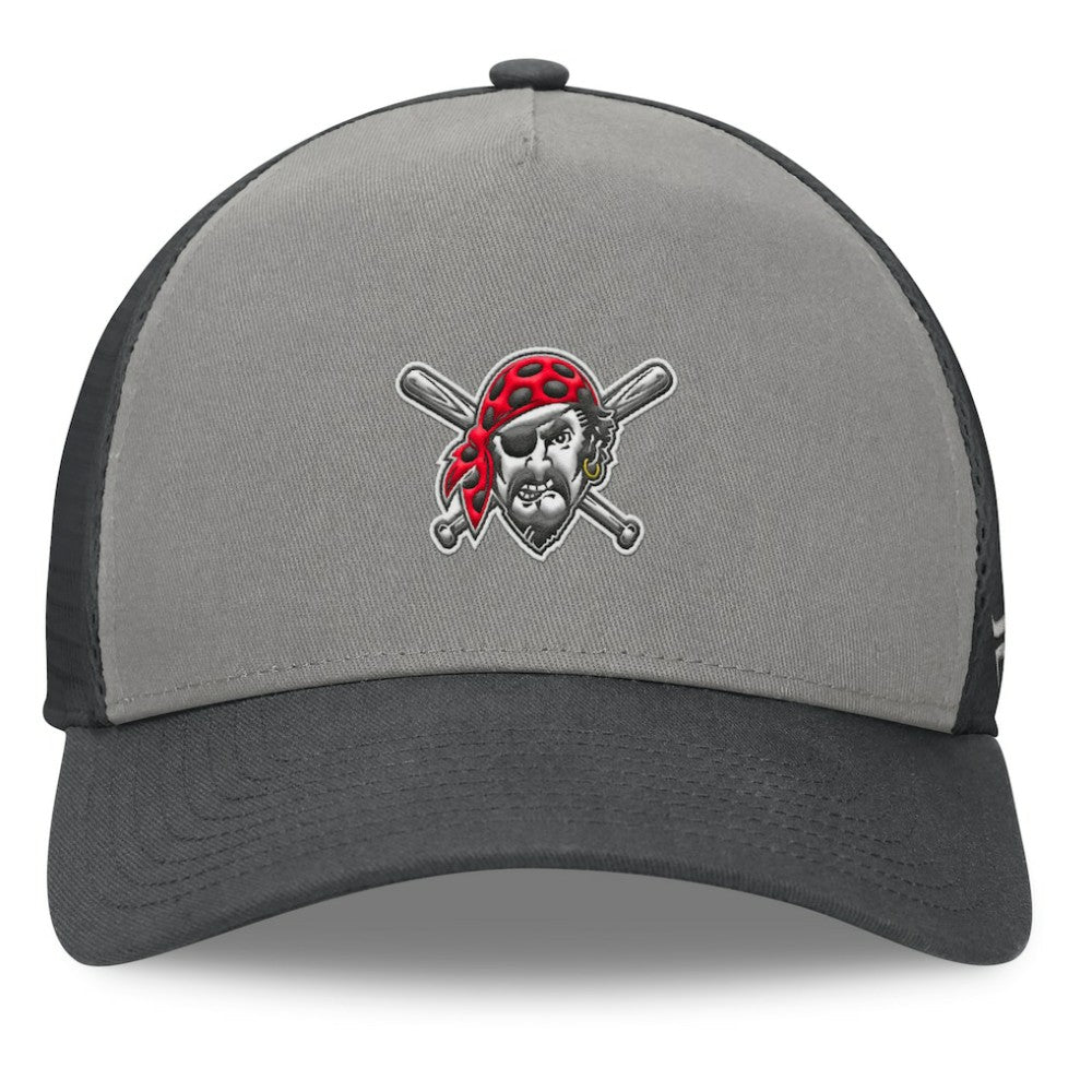 Gray/Graphite Pittsburgh Pirates Fanatics A-Frame Trucker Adjustable Hat