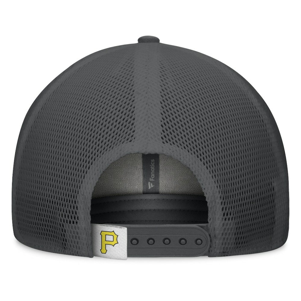 Gray/Graphite Pittsburgh Pirates Fanatics A-Frame Trucker Adjustable Hat