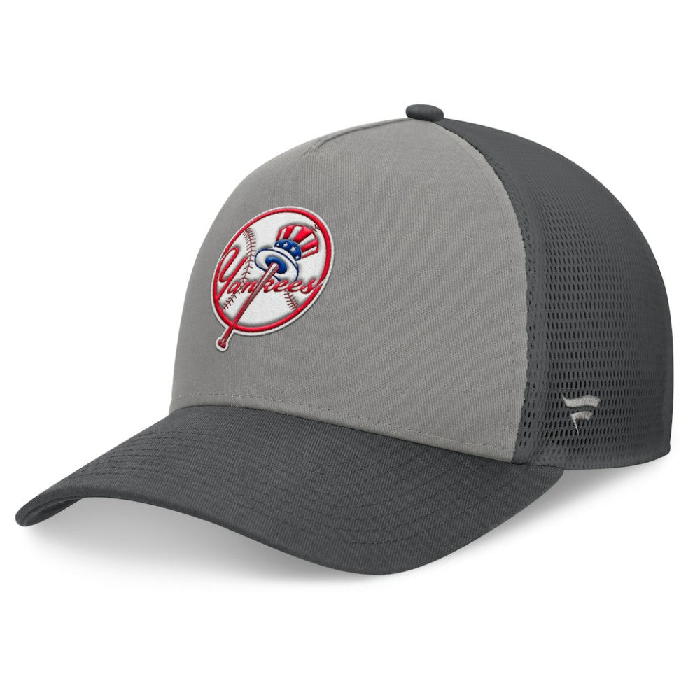 Gray/Graphite New York Yankees Fanatics A-Frame Trucker Adjustable Hat
