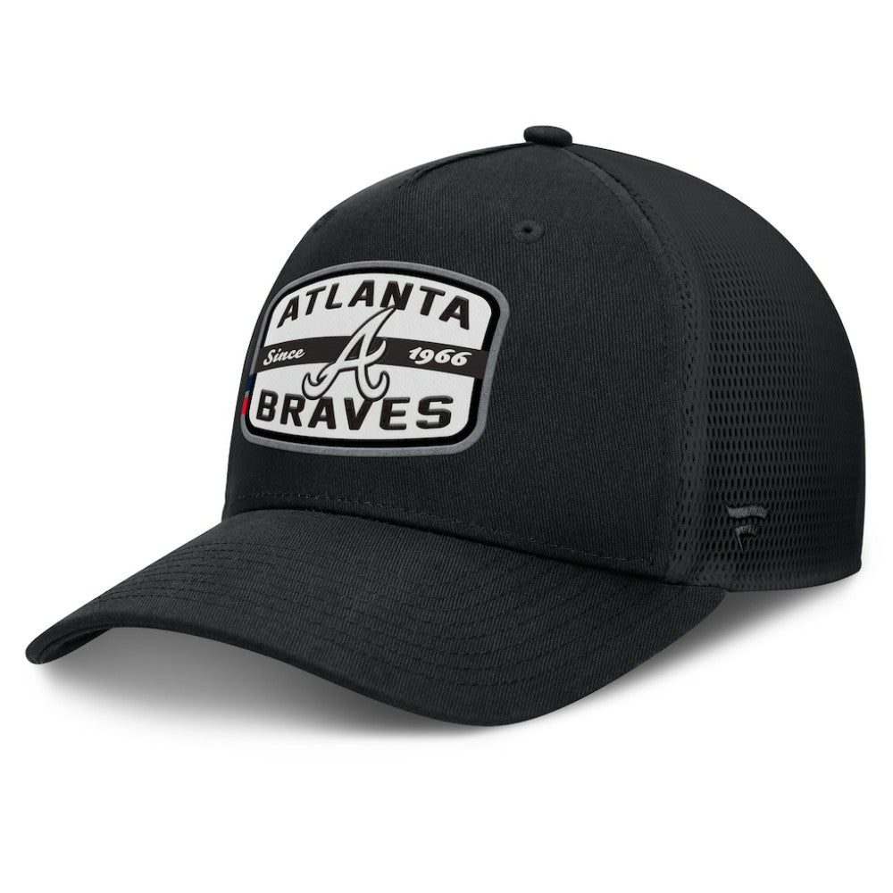Black Atlanta Braves Fanatics Team Patch A-Frame Trucker Snapback Hat