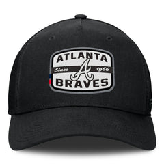Black Atlanta Braves Fanatics Team Patch A-Frame Trucker Snapback Hat