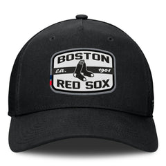 Black Boston Red Sox Fanatics Team Patch A-Frame Trucker Snapback Hat