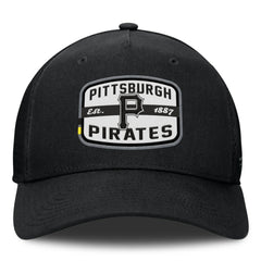 Black Pittsburgh Pirates Fanatics Team Patch A-Frame Trucker Snapback Hat