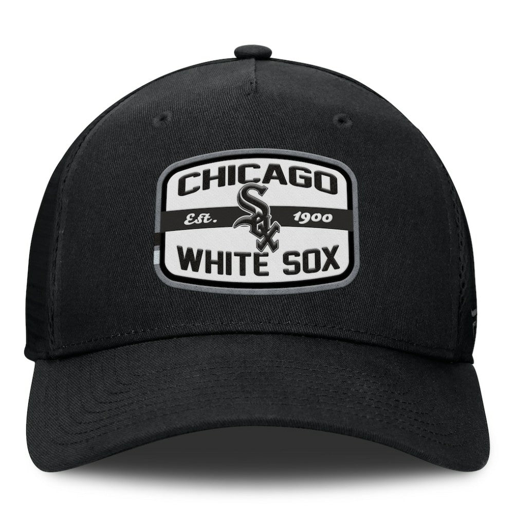 Black Chicago White Sox Fanatics Team Patch A-Frame Trucker Snapback Hat