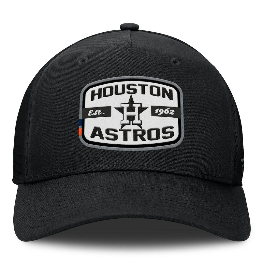 Black Houston Astros Fanatics Team Patch A-Frame Trucker Snapback Hat