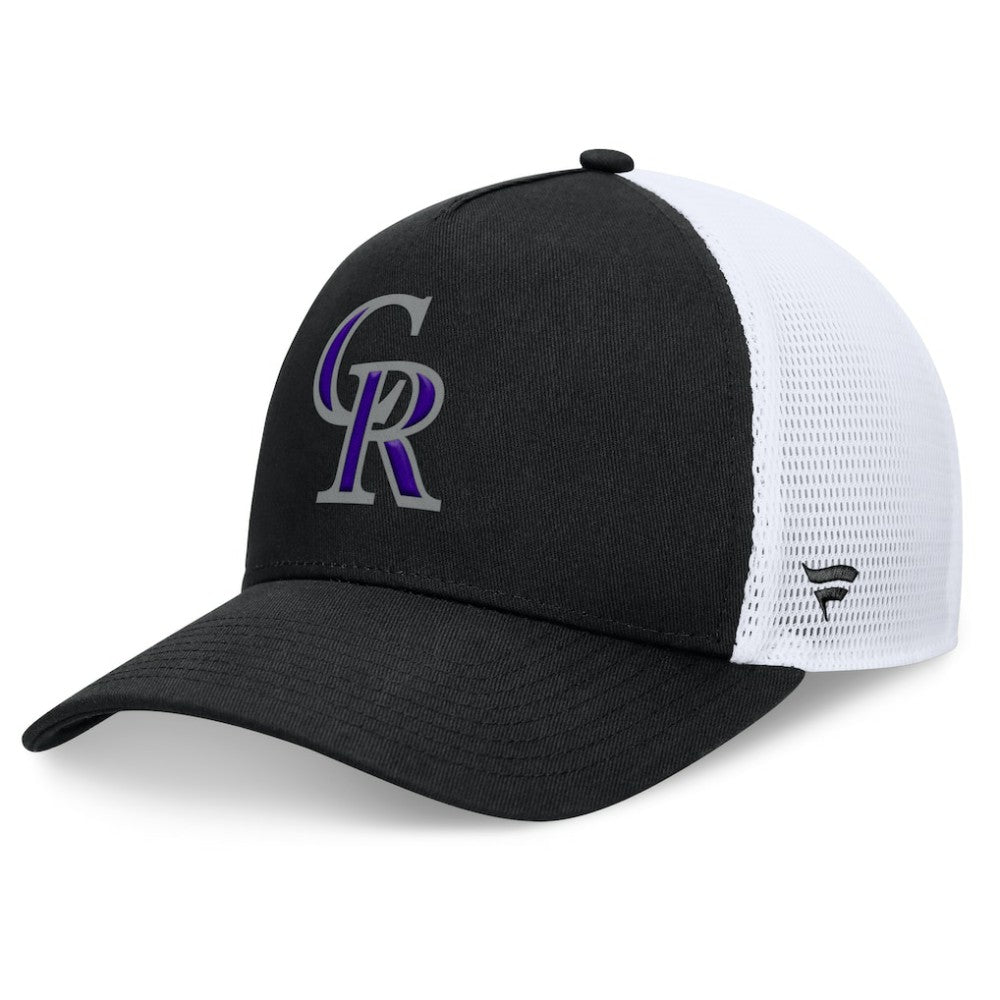 Black Colorado Rockies Fanatics Fundamental A-Frame Adjustable Hat