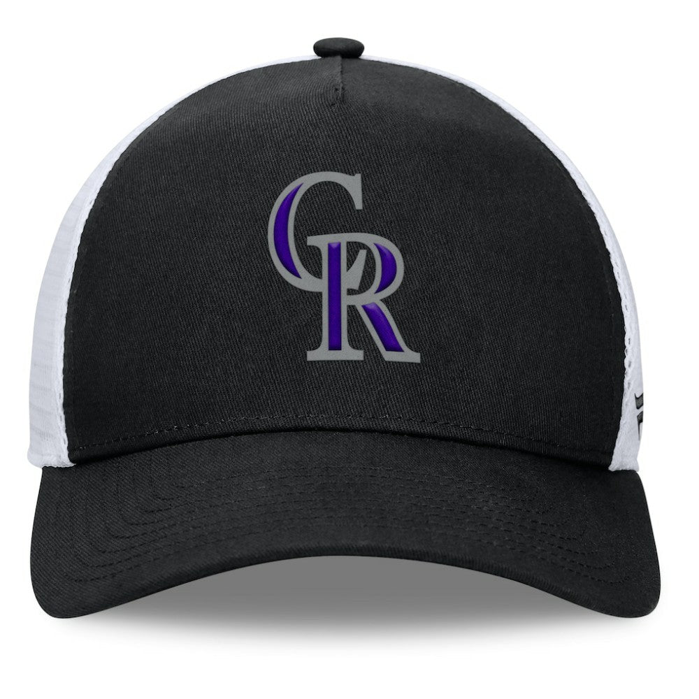 Black Colorado Rockies Fanatics Fundamental A-Frame Adjustable Hat