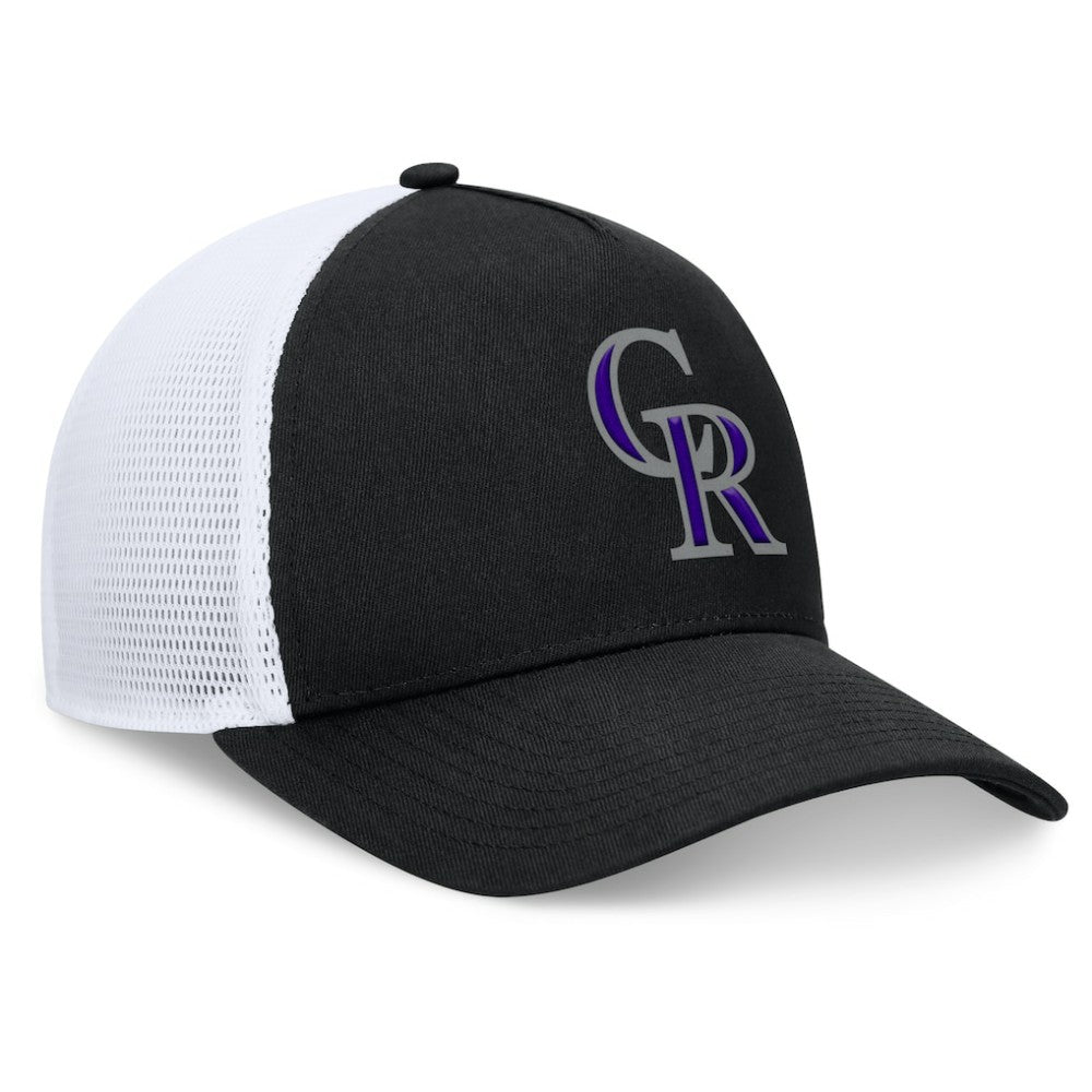 Black Colorado Rockies Fanatics Fundamental A-Frame Adjustable Hat