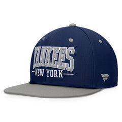 Navy/Gray New York Yankees Fanatics Fundamental Bold Snapback Hat