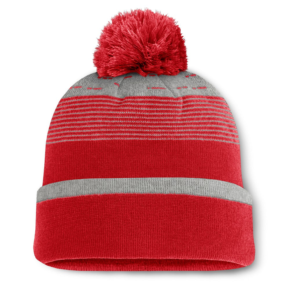 Red Los Angeles Angels Fanatics Fundamental Gradient Cuffed Knit Hat with Pom