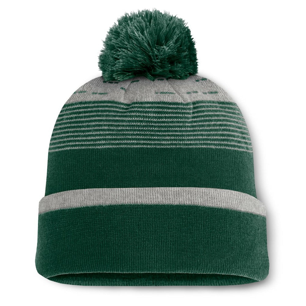 Green Athletics Fanatics Fundamental Gradient Cuffed Knit Hat with Pom