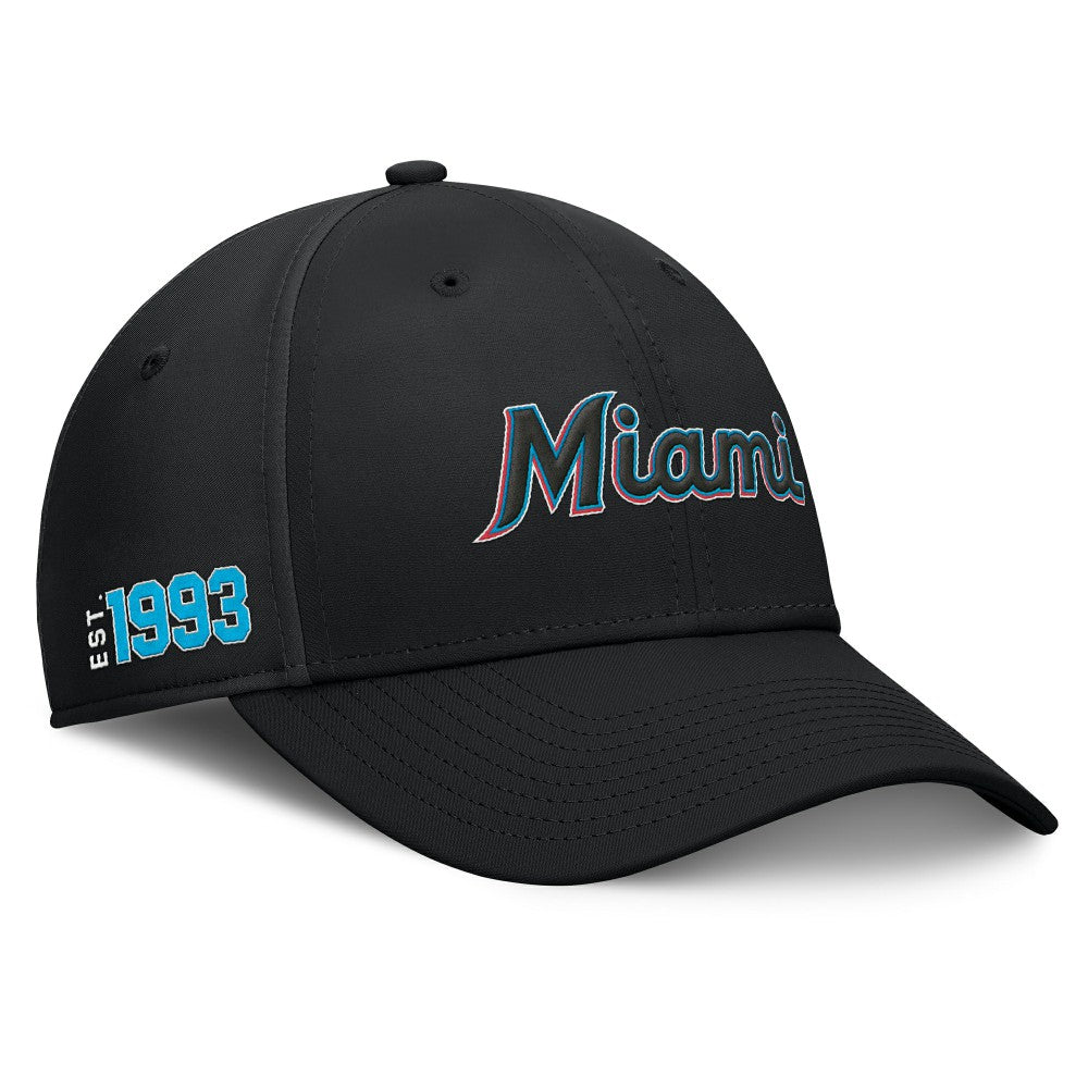 Black Miami Marlins Fanatics Fundamental Tag Flex Hat