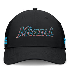 Black Miami Marlins Fanatics Fundamental Tag Flex Hat