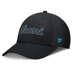 Black Miami Marlins Fanatics Fundamental Tag Flex Hat