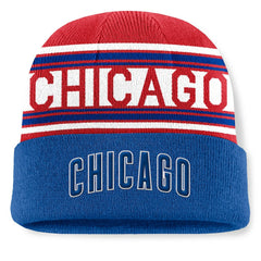 Royal Chicago Cubs Fanatics Fundamental Team Stripe Cuffed Knit Hat