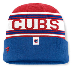 Royal Chicago Cubs Fanatics Fundamental Team Stripe Cuffed Knit Hat