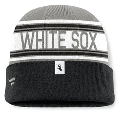 Black Chicago White Sox Fanatics Fundamental Team Stripe Cuffed Knit Hat
