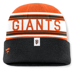 Black San Francisco Giants Fanatics Fundamental Team Stripe Cuffed Knit Hat