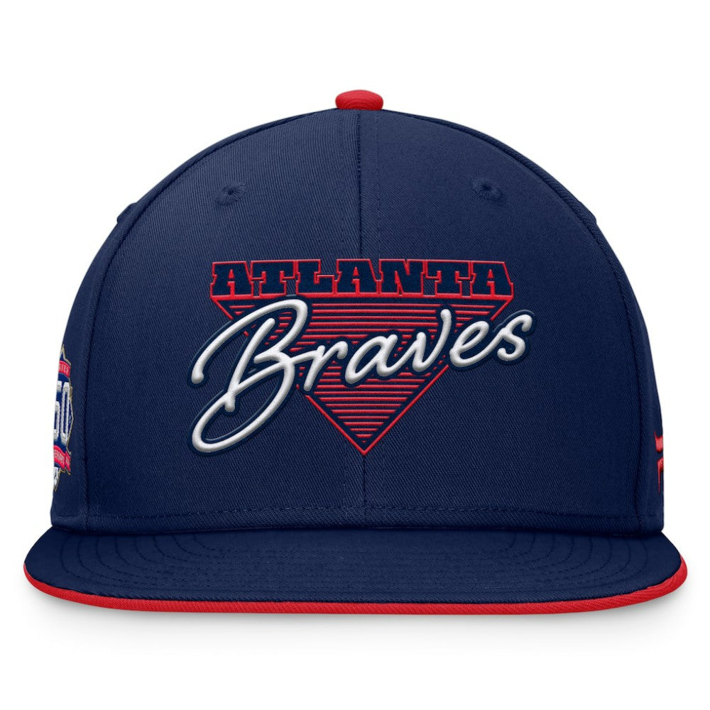 Navy Atlanta Braves Fanatics Fundamental Tri-Script Fitted Hat