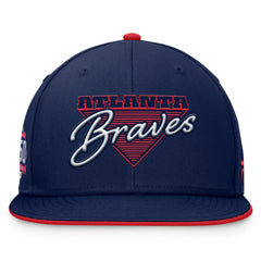 Navy Atlanta Braves Fanatics Fundamental Tri-Script Fitted Hat