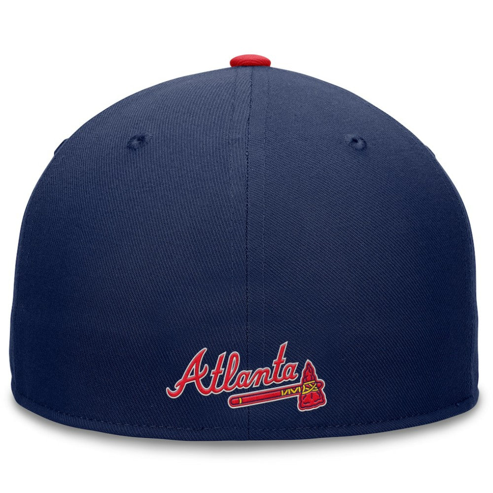 Navy Atlanta Braves Fanatics Fundamental Tri-Script Fitted Hat