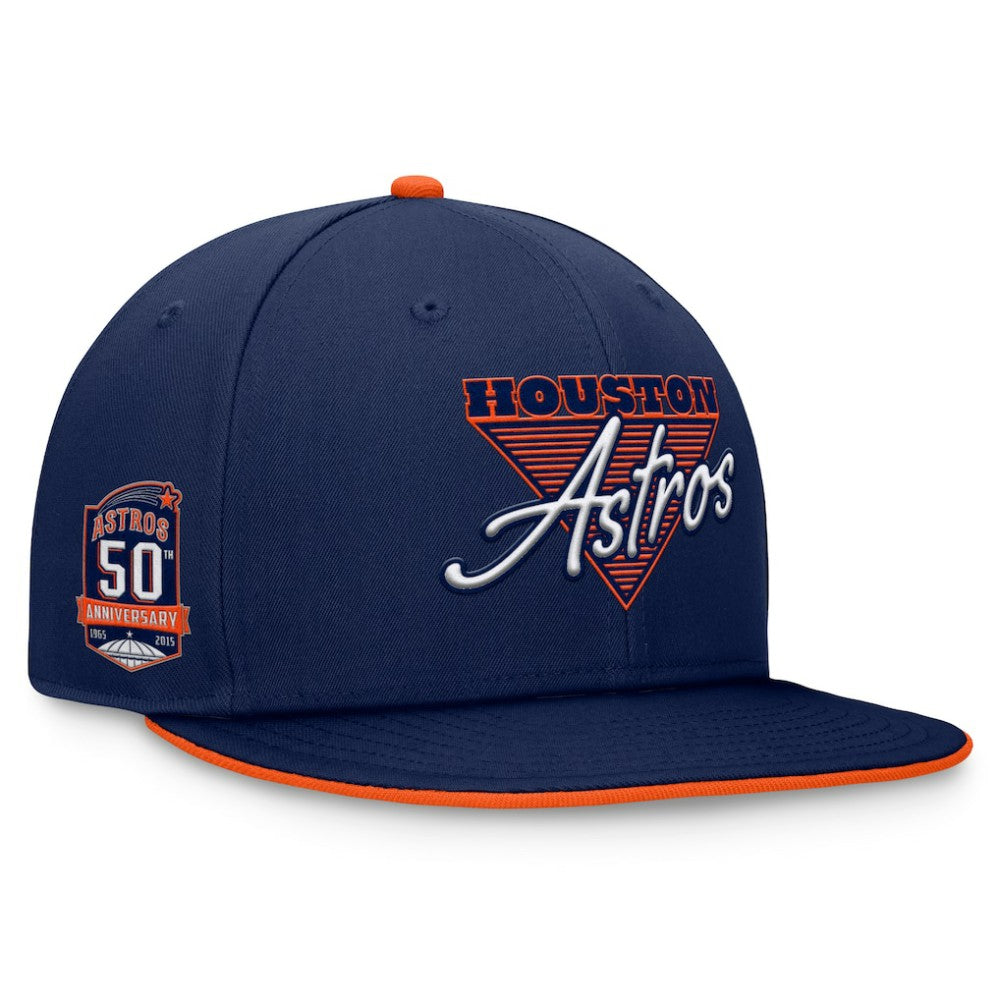 Navy Houston Astros Fanatics Fundamental Tri-Script Fitted Hat
