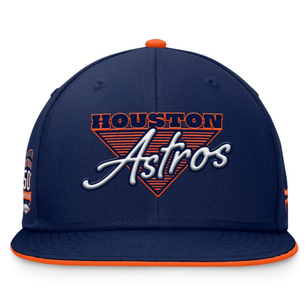 Navy Houston Astros Fanatics Fundamental Tri-Script Fitted Hat
