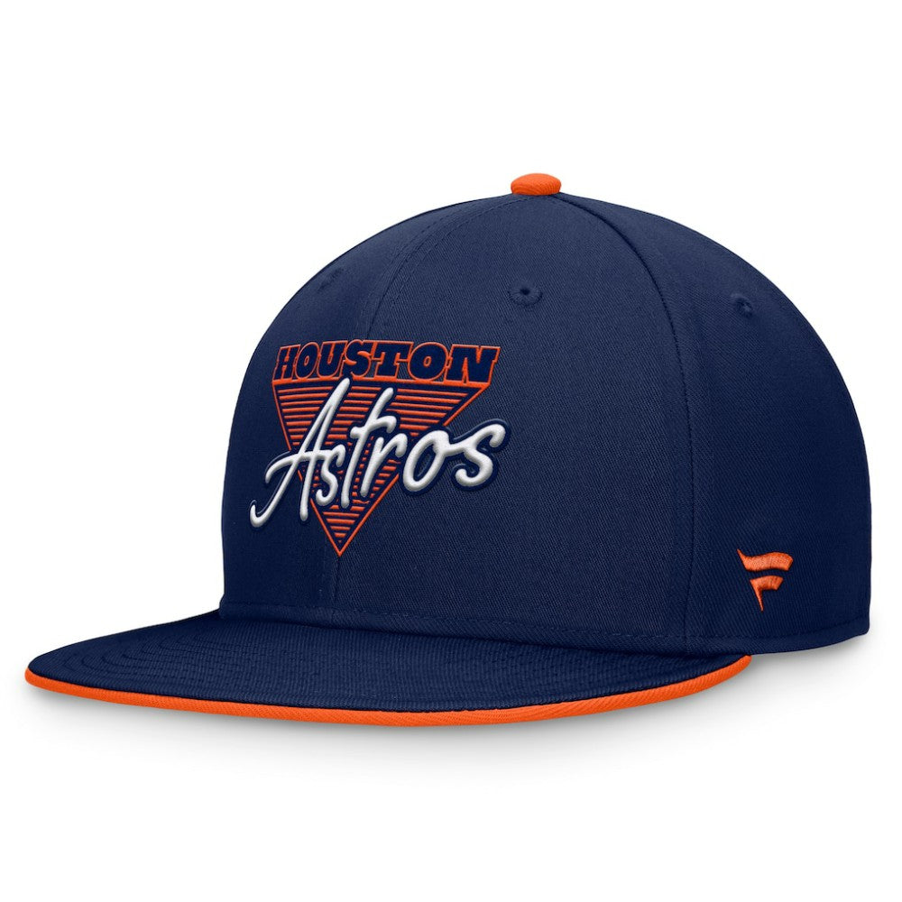 Navy Houston Astros Fanatics Fundamental Tri-Script Fitted Hat