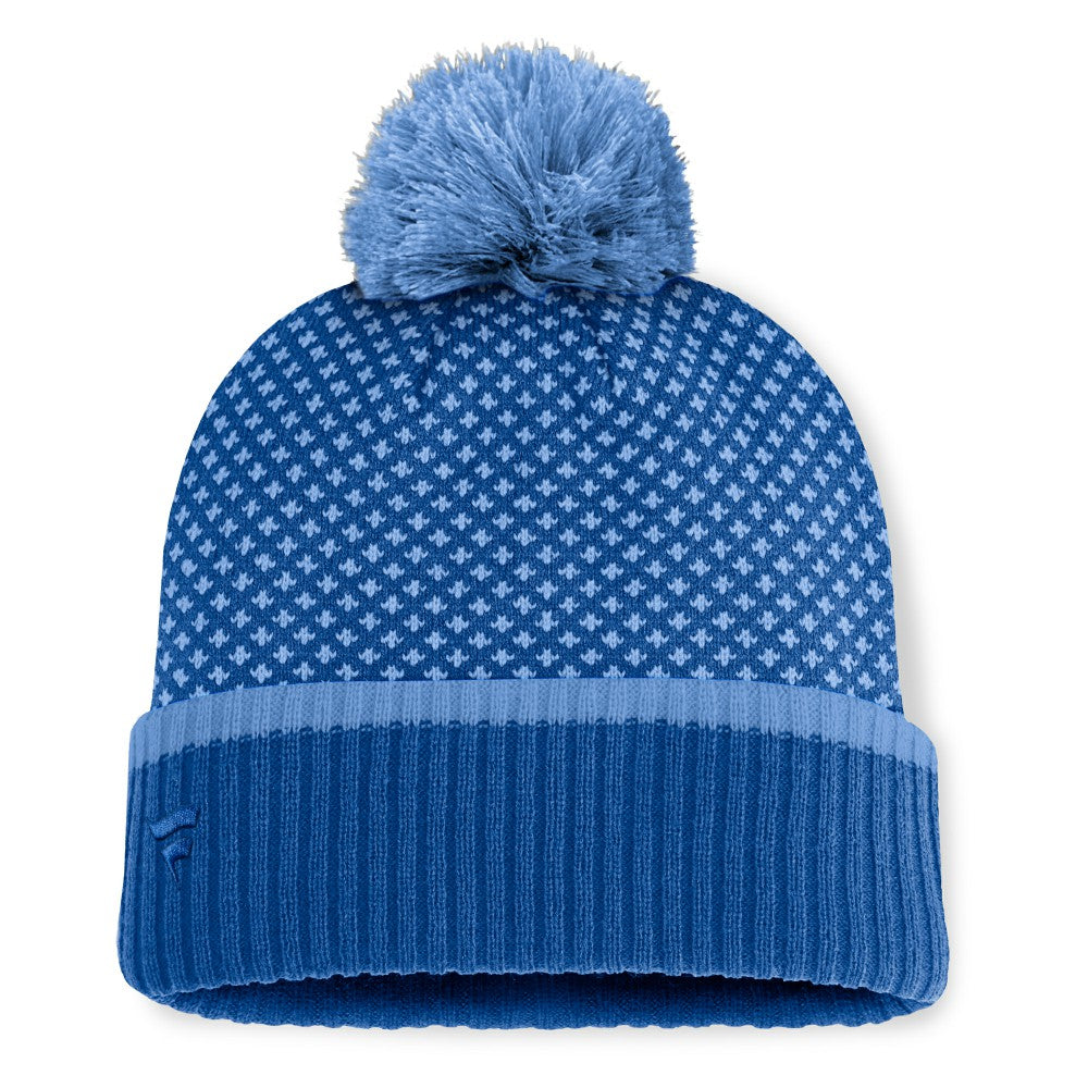 Royal Kansas City Royals Fanatics Women's Fundamental Jacquard Cuffed Knit Hat with Pom