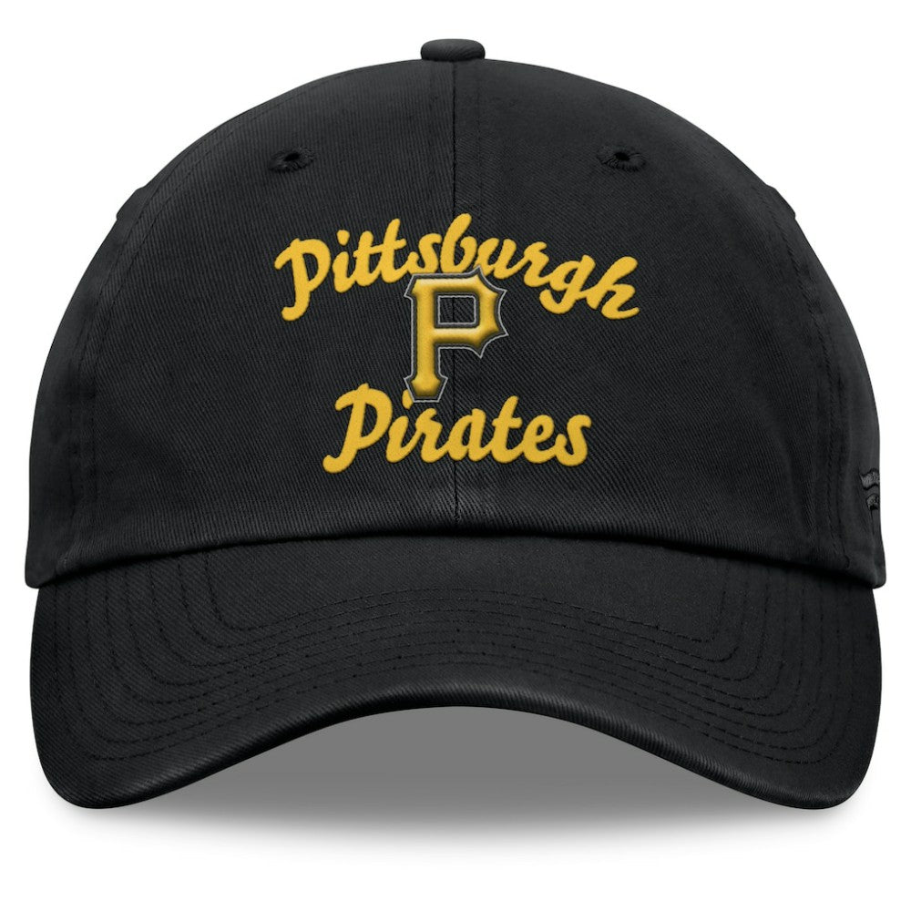 Black Pittsburgh Pirates Fanatics Women's Fundamental Script Logo Adjustable Hat