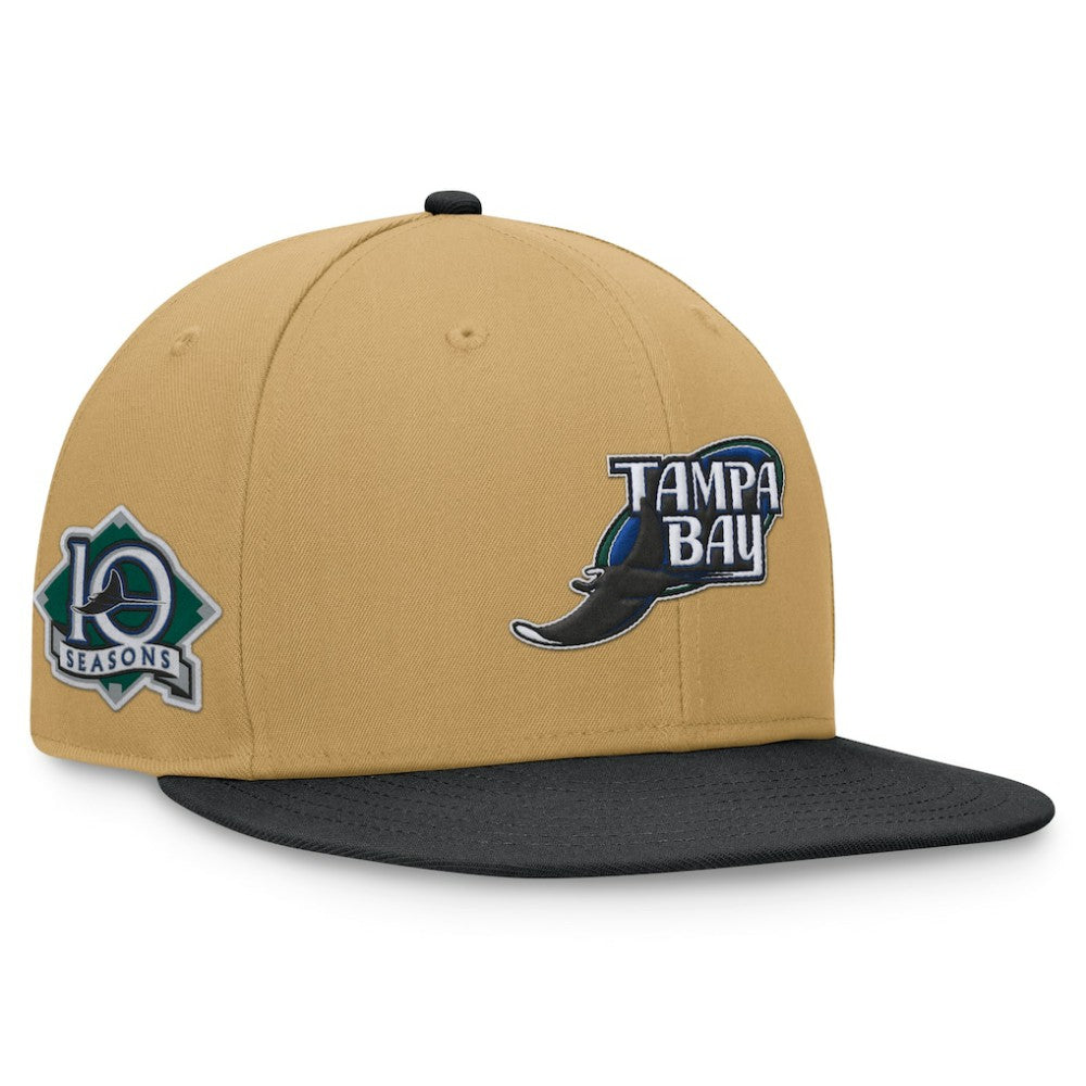 Khaki/Black Tampa Bay Rays Fanatics  Heritage Two-Tone Fitted Hat