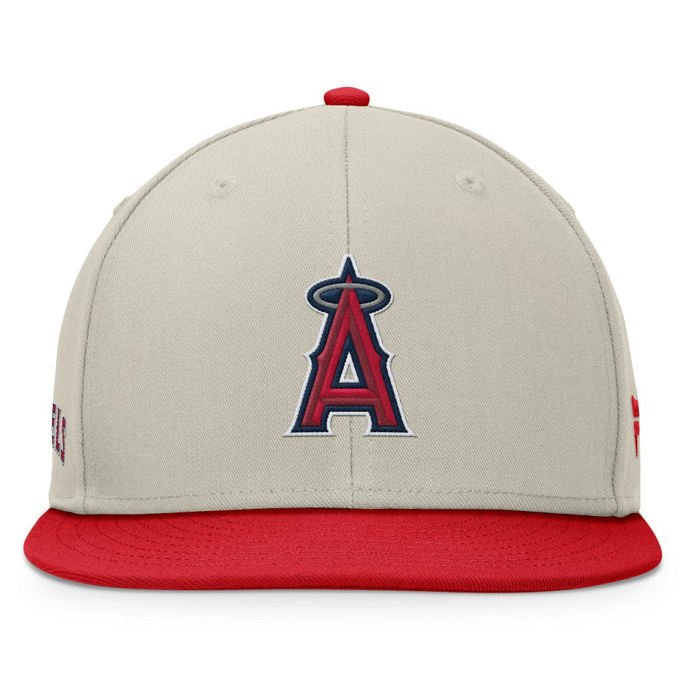 Khaki/Red Los Angeles Angels Fanatics Team Two-Tone Snapback Hat