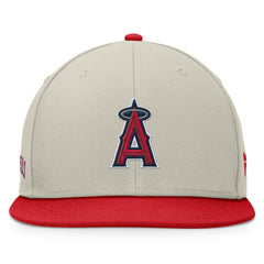 Khaki/Red Los Angeles Angels Fanatics Team Two-Tone Snapback Hat