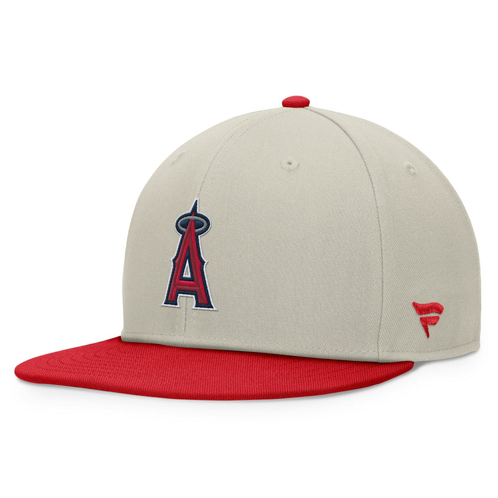Khaki/Red Los Angeles Angels Fanatics Team Two-Tone Snapback Hat