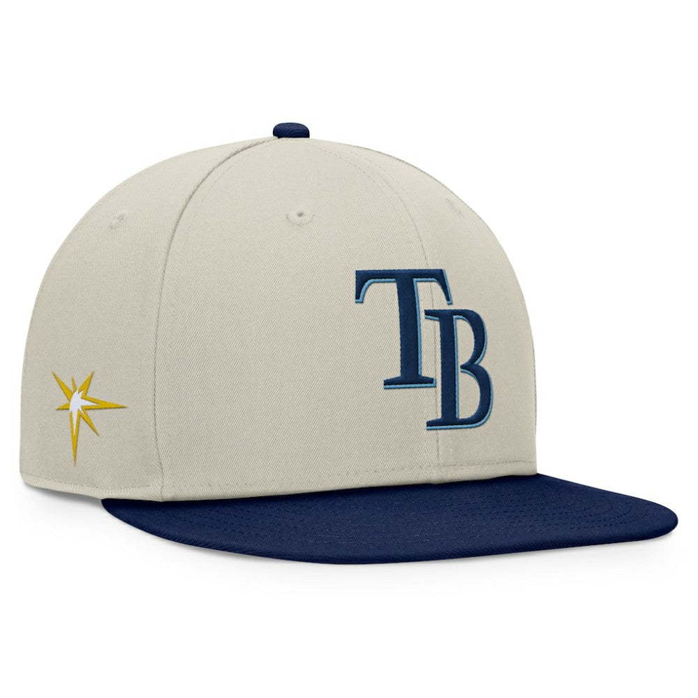 Khaki/Navy Tampa Bay Rays Fanatics Team Two-Tone Snapback Hat