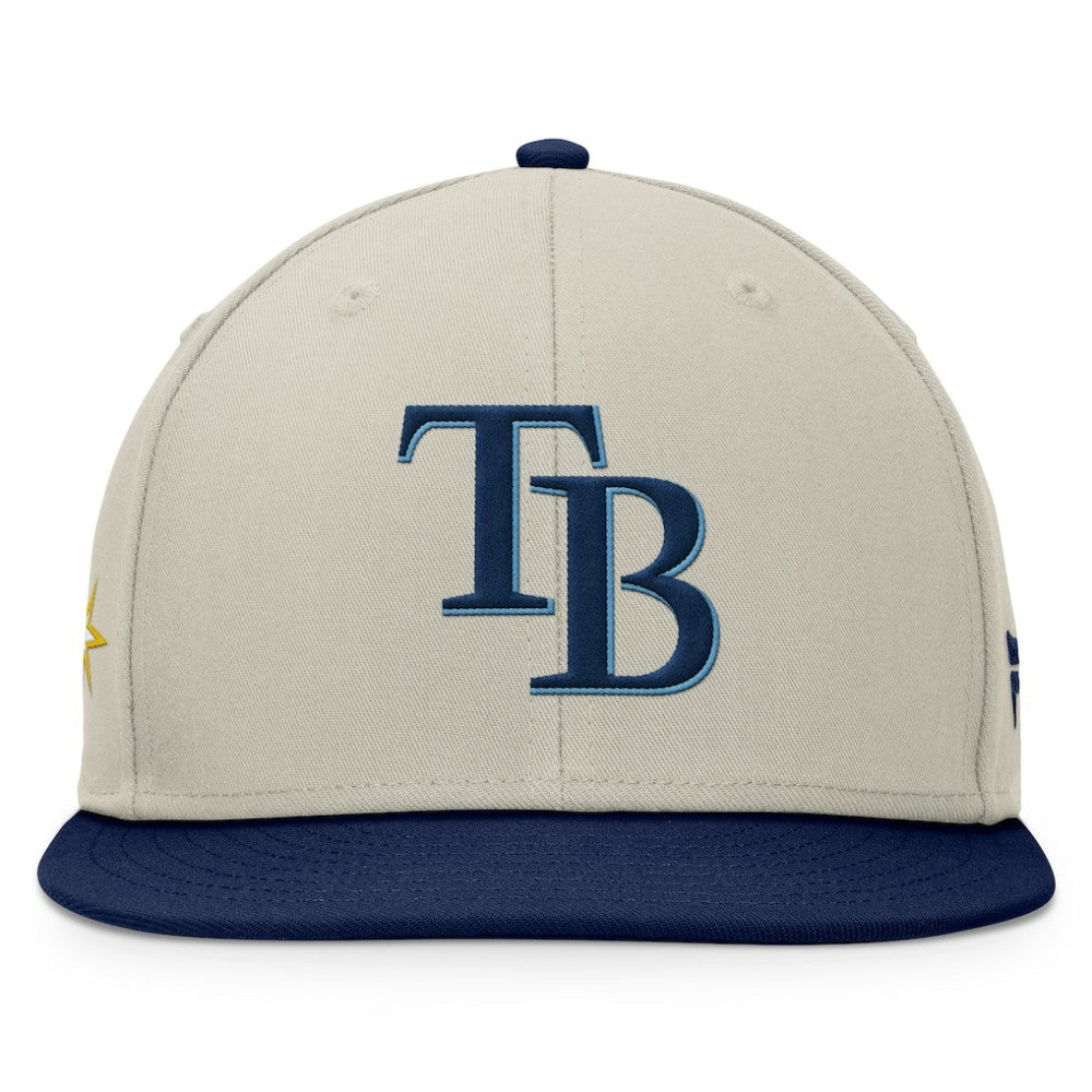 Khaki/Navy Tampa Bay Rays Fanatics Team Two-Tone Snapback Hat
