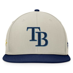 Khaki/Navy Tampa Bay Rays Fanatics Team Two-Tone Snapback Hat