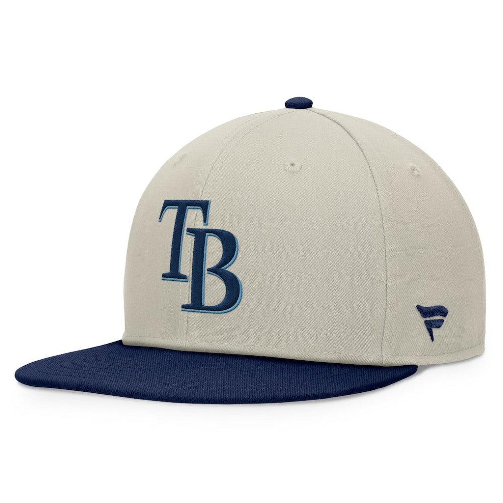 Khaki/Navy Tampa Bay Rays Fanatics Team Two-Tone Snapback Hat