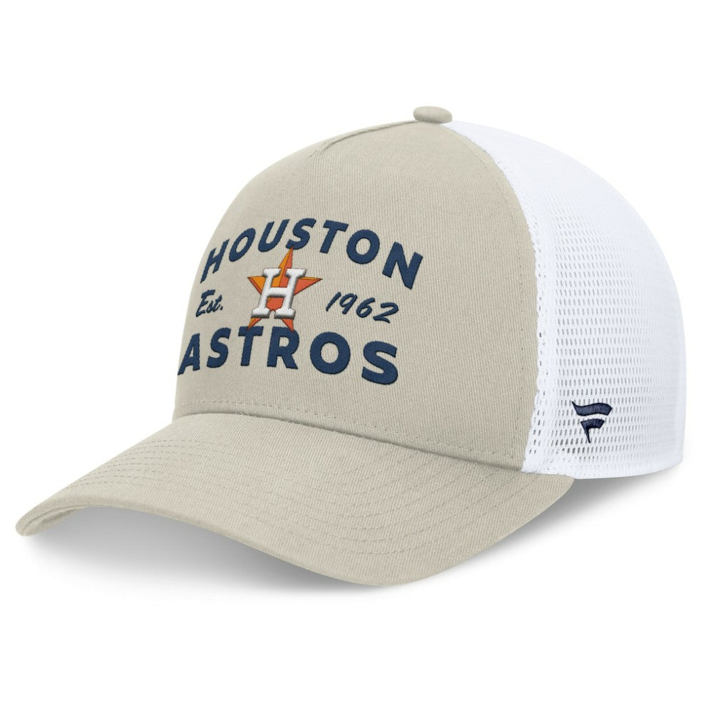 Stone Houston Astros Fanatics A-Frame Trucker Adjustable Hat