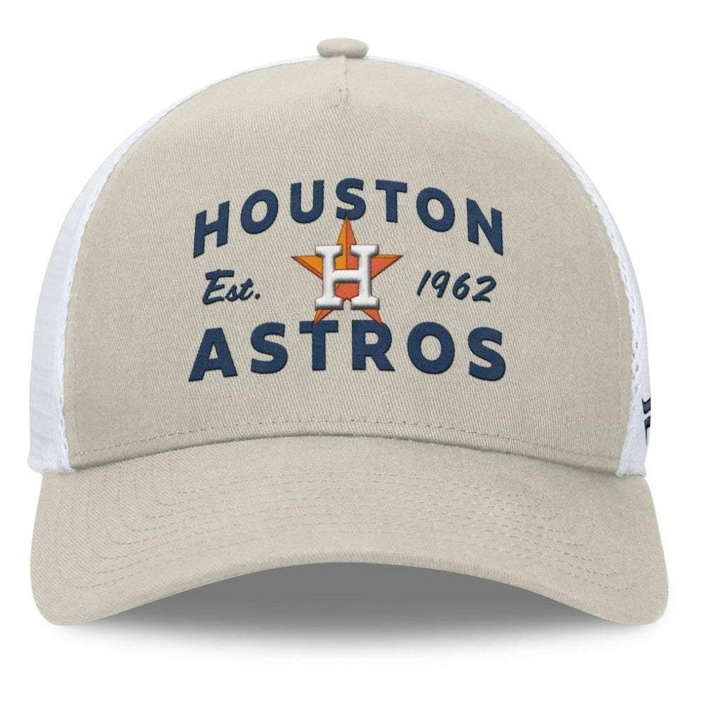Stone Houston Astros Fanatics A-Frame Trucker Adjustable Hat