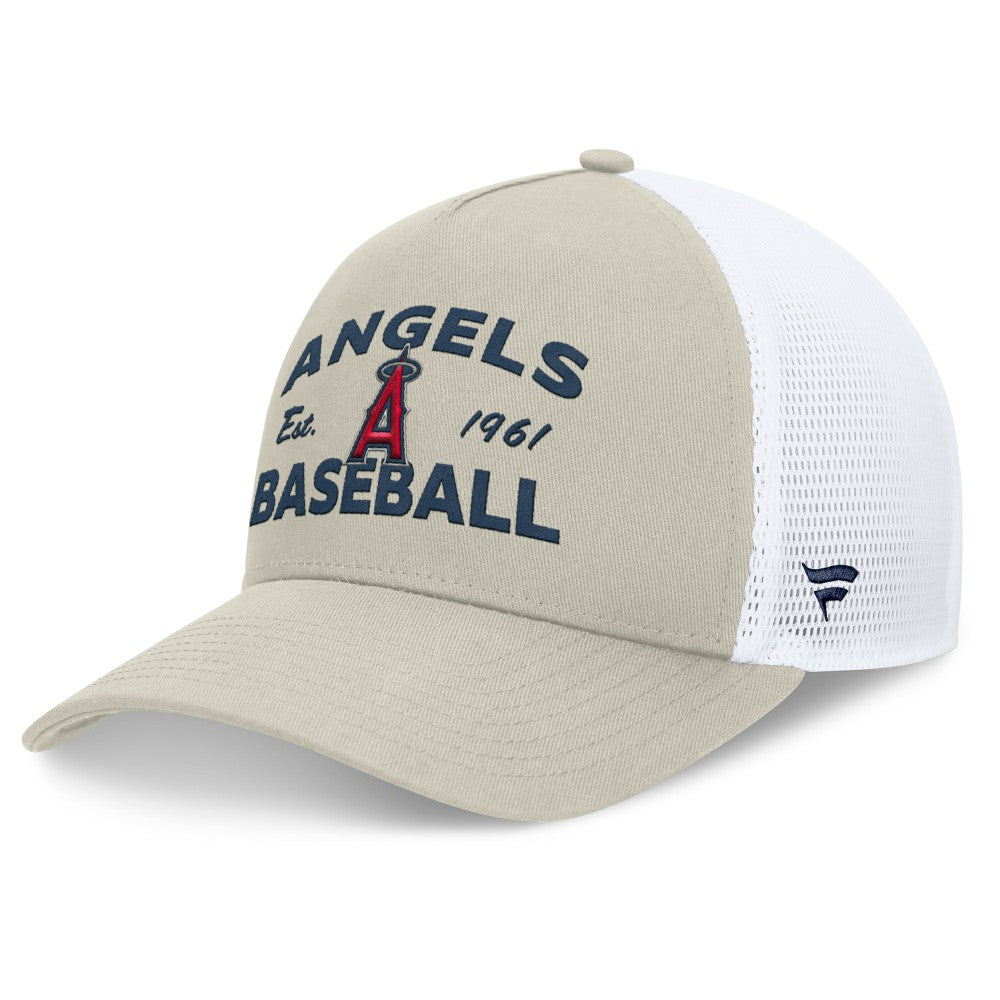 Stone Los Angeles Angels Fanatics A-Frame Trucker Adjustable Hat