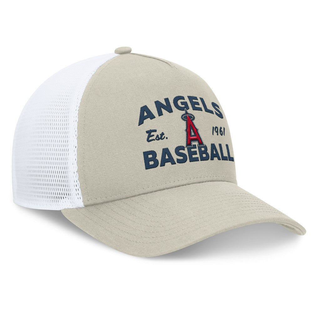 Stone Los Angeles Angels Fanatics A-Frame Trucker Adjustable Hat