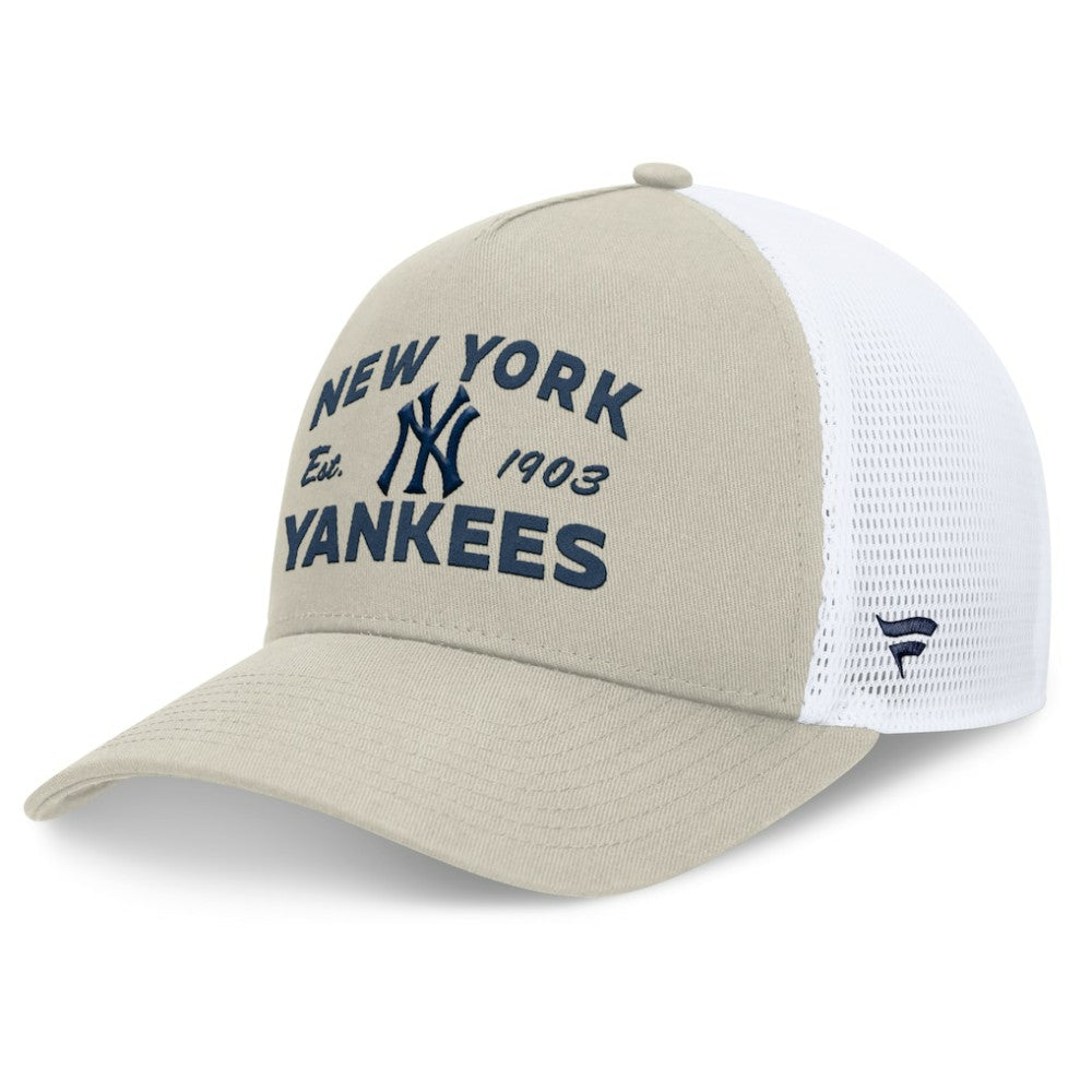 Stone New York Yankees Fanatics A-Frame Trucker Adjustable Hat
