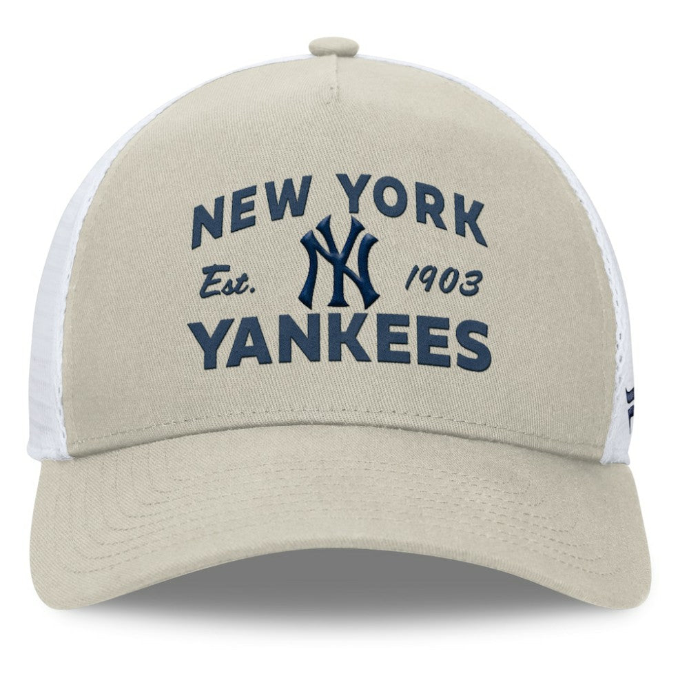 Stone New York Yankees Fanatics A-Frame Trucker Adjustable Hat