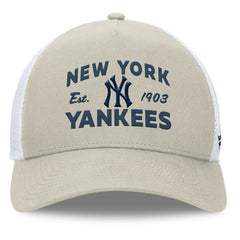 Stone New York Yankees Fanatics A-Frame Trucker Adjustable Hat