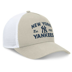 Stone New York Yankees Fanatics A-Frame Trucker Adjustable Hat